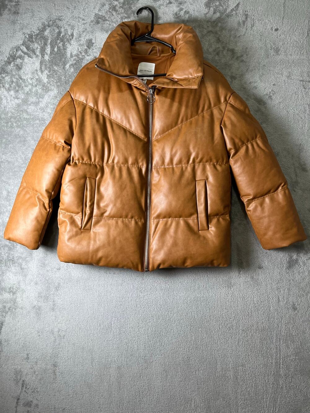 Avec Les Filles Over Sized Faux Leather Puffer Coat Cognac Brown S Anthropologie